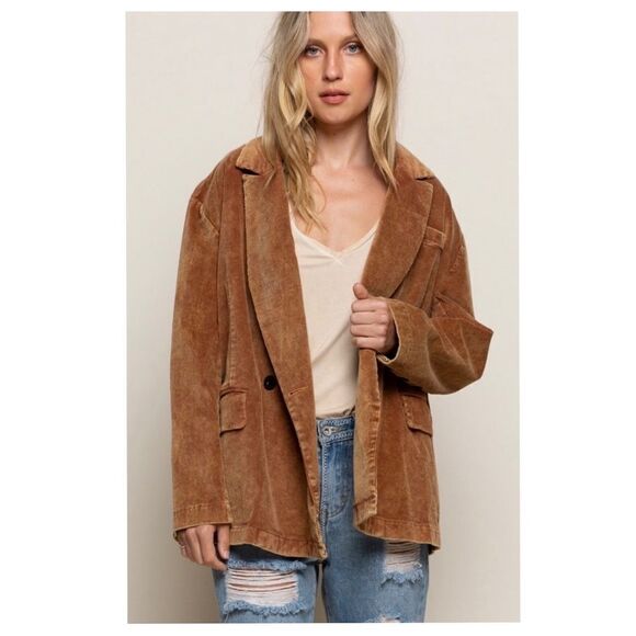 Copy - POL Casual Cotton Corduroy Jacket in Caramel - Picture 10 of 12